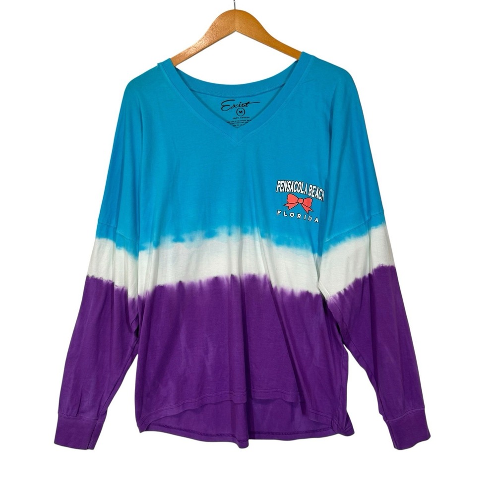 Exist Spirit Jersey Womens M Pensacola Beach Florida Tie Dye Long Sleeve Top